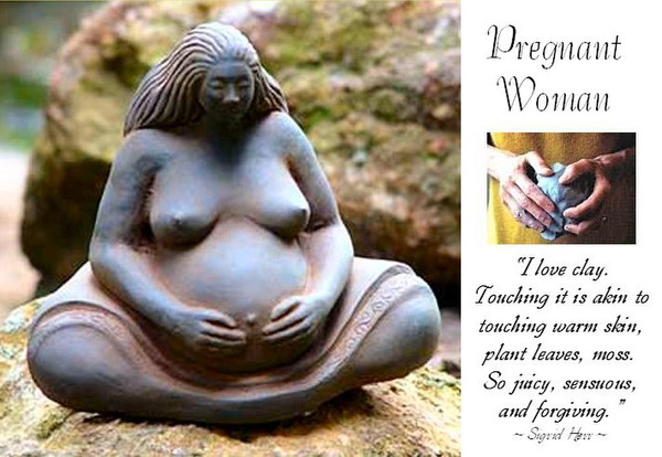 Pregnant Woman Sculpture Small By Sigrid Herr